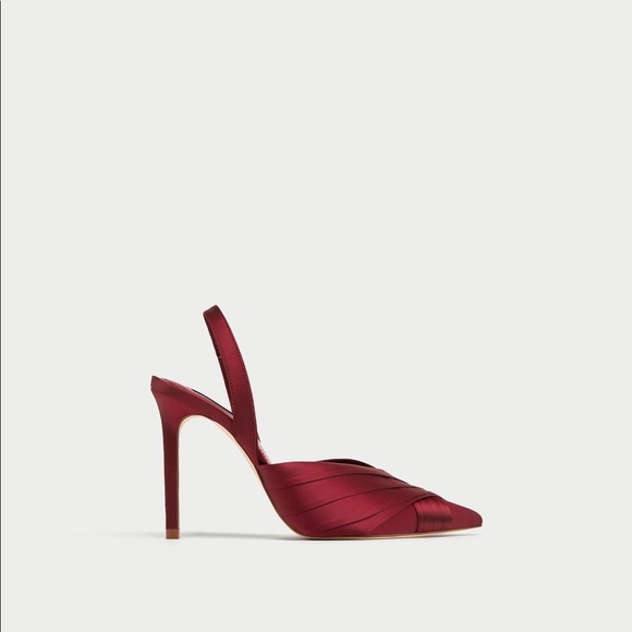 Zara | Shoes | Zara 75 Burgundy Heels 